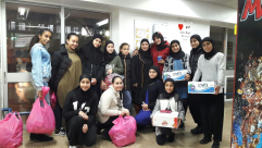  بالصور: فتيات معهد "قرآني ربيع قلبي" في زيارة للمرضى في مستشفى فولفسون 